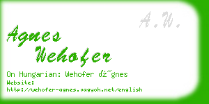 agnes wehofer business card